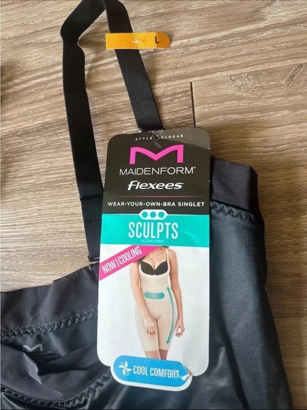 NWT Maidenform Flexees FL0048 Sculpt Ultra Firm Shapewear Bodysuit L Black - Picture 2 of 5
